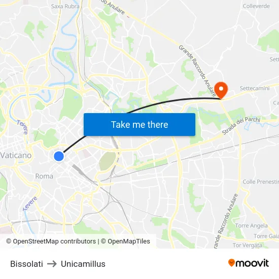 Bissolati to Unicamillus map