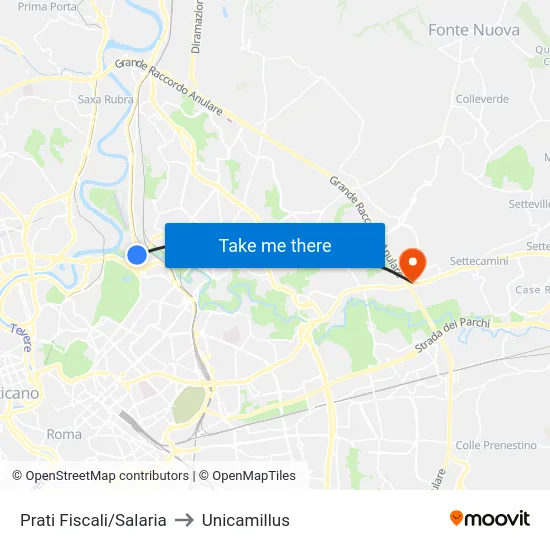 Prati Fiscali/Salaria to Unicamillus map