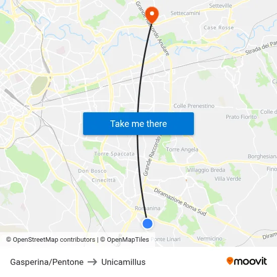 Gasperina/Pentone to Unicamillus map