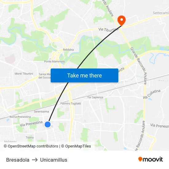 Bresadola to Unicamillus map