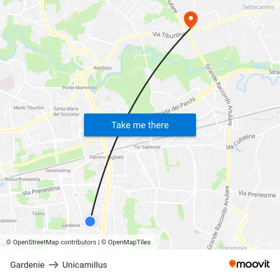Gardenie to Unicamillus map