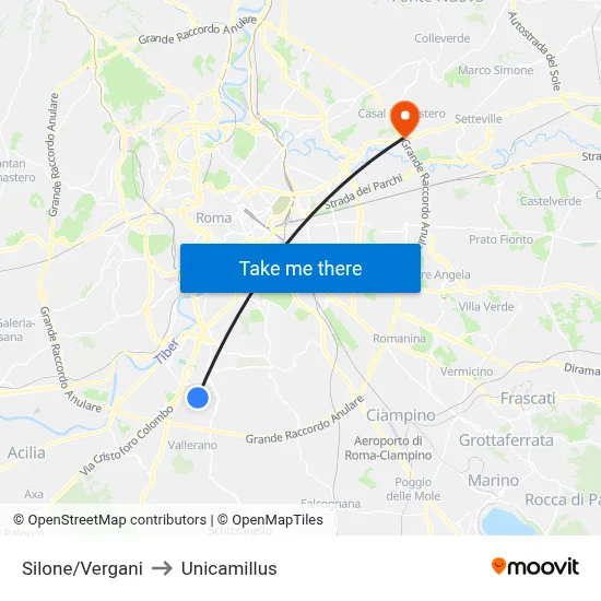 Silone/Vergani to Unicamillus map