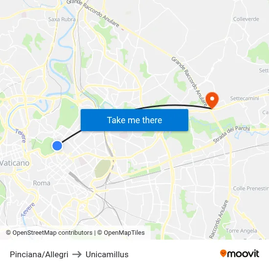 Pinciana/Allegri to Unicamillus map