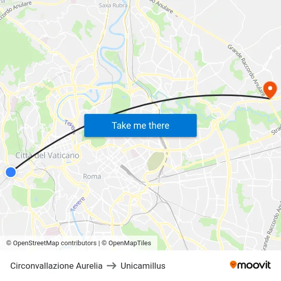 Circonvallazione Aurelia to Unicamillus map