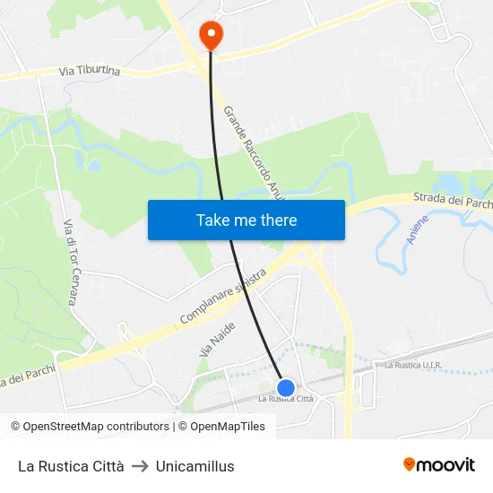 La Rustica Città to Unicamillus map