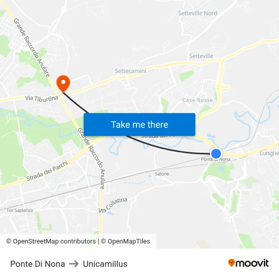 Ponte Di Nona to Unicamillus map