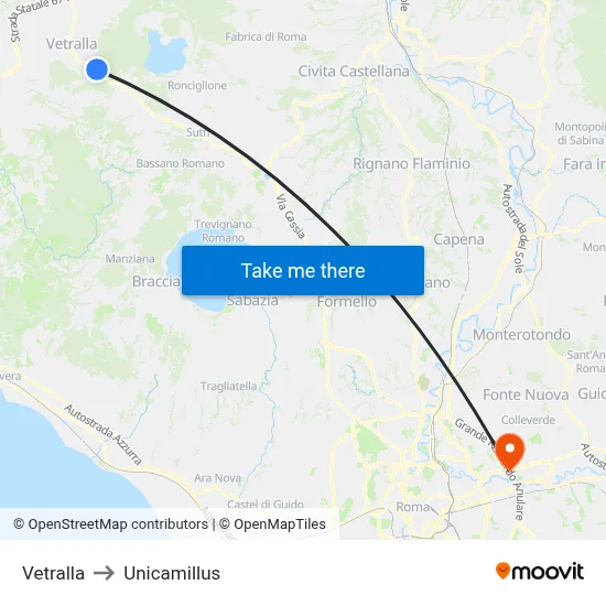 Vetralla to Unicamillus map