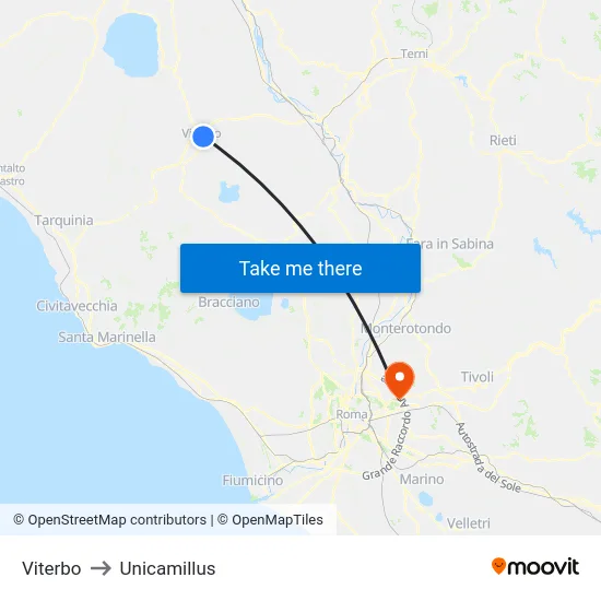 Viterbo to Unicamillus map