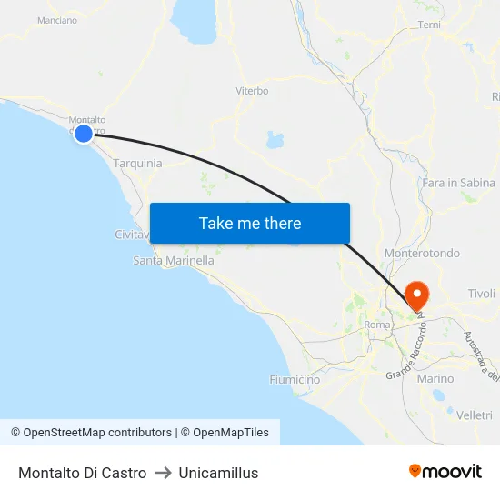 Montalto Di Castro to Unicamillus map