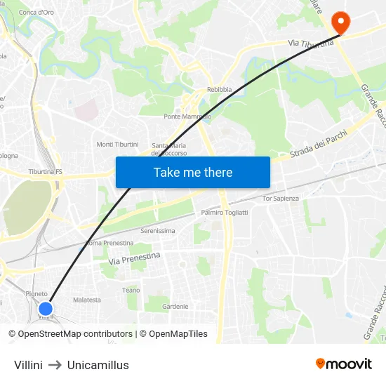 Villini to Unicamillus map