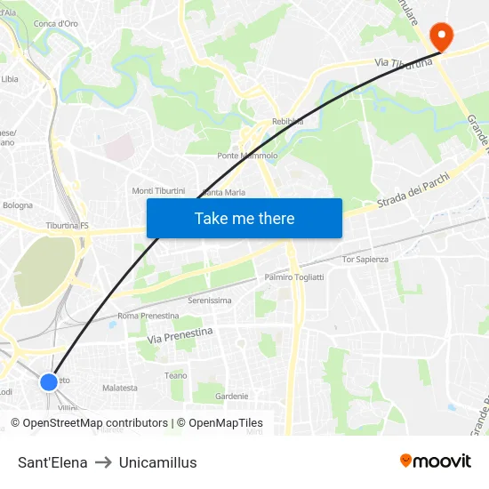 Sant'Elena to Unicamillus map
