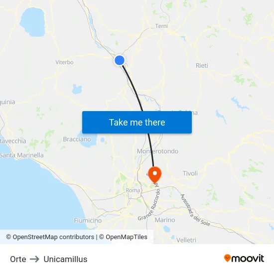 Orte to Unicamillus map