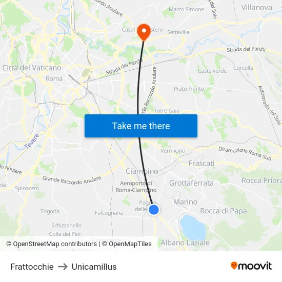 Frattocchie to Unicamillus map