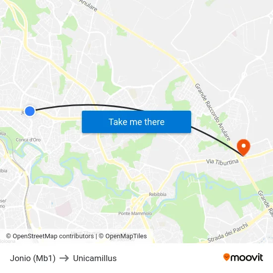 Jonio (Mb1) to Unicamillus map