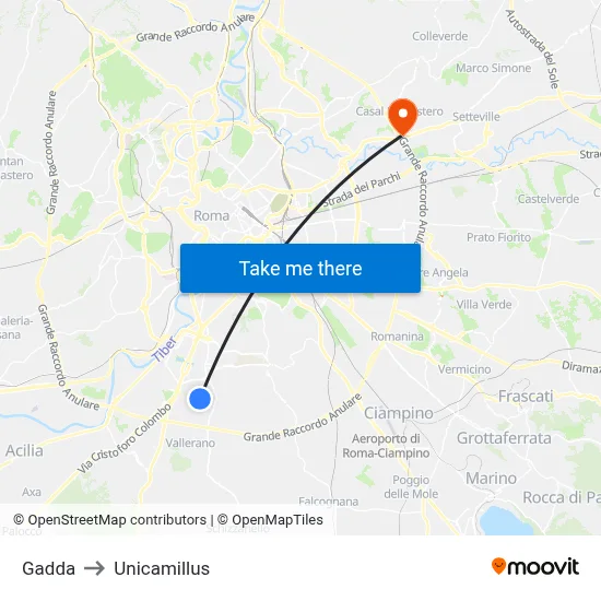Gadda to Unicamillus map