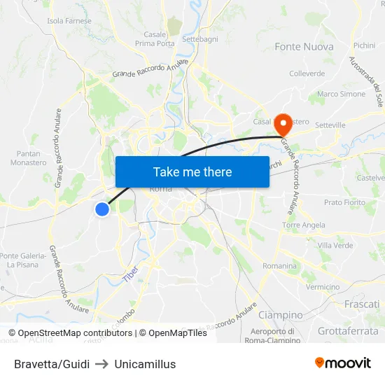 Bravetta/Guidi to Unicamillus map