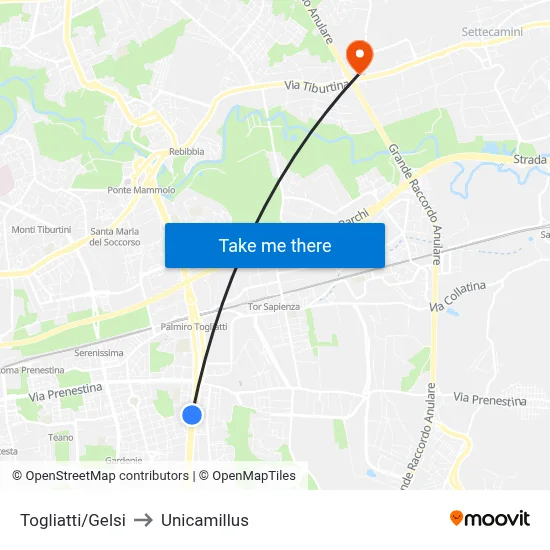 Togliatti/Gelsi to Unicamillus map