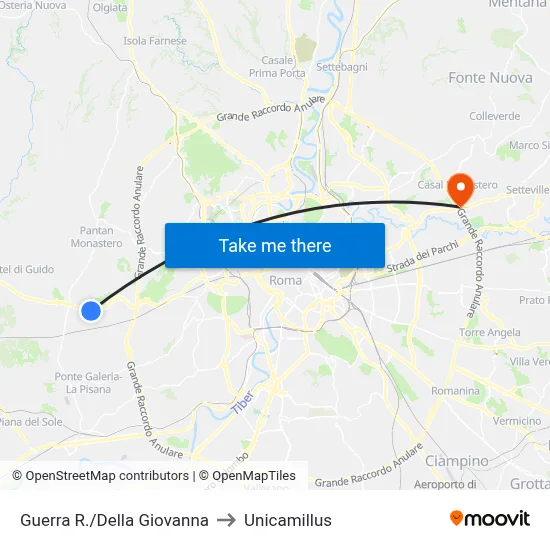 Guerra R./Della Giovanna to Unicamillus map