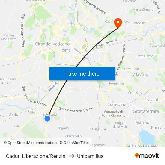 Liberation Martyrs/Renzini to Unicamillus map