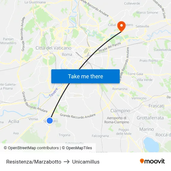 Resistance/Marzabotto to Unicamillus map