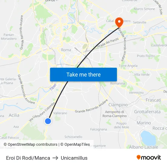 Eroi Di Rodi/Manca to Unicamillus map