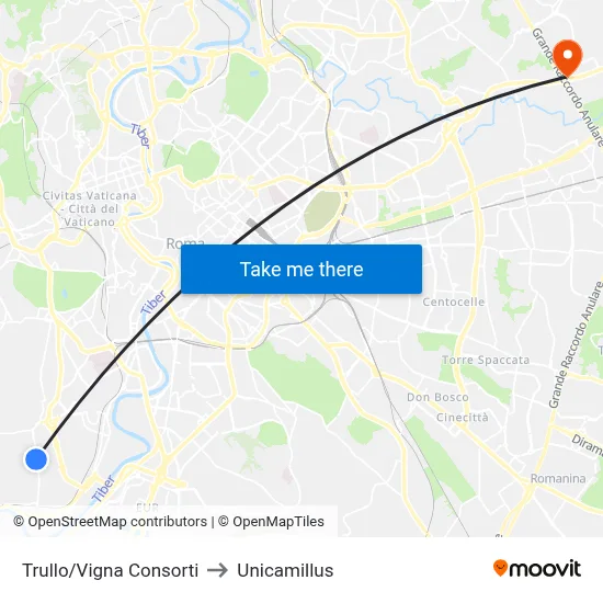 Trullo/Vigna Consorti to Unicamillus map