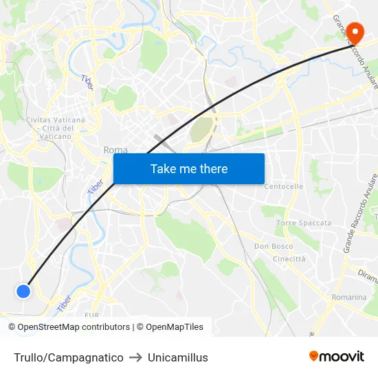 Trullo/Campagnatico to Unicamillus map