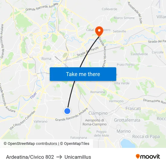 Ardeatina/Number 802 to Unicamillus map