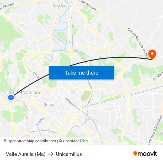 Valle Aurelia (Ma) to Unicamillus map