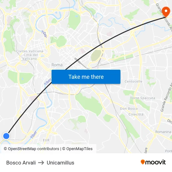 Bosco Arvali to Unicamillus map