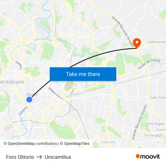 Foro Olitorio to Unicamillus map