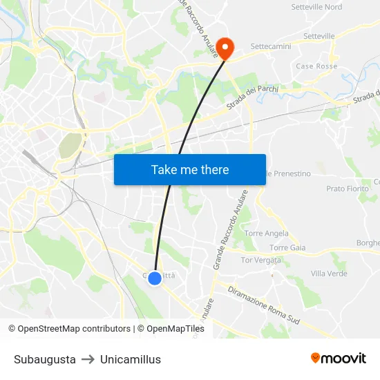 Subaugusta to Unicamillus map