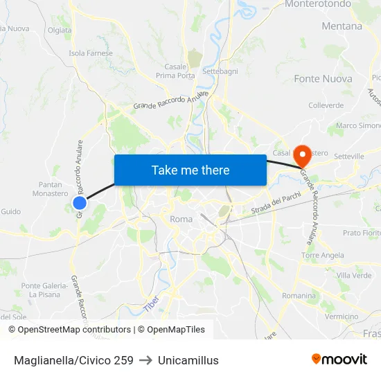 Maglianella/Number 259 to Unicamillus map