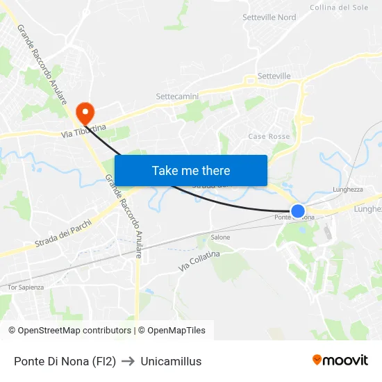 Ponte Di Nona (Fl2) to Unicamillus map