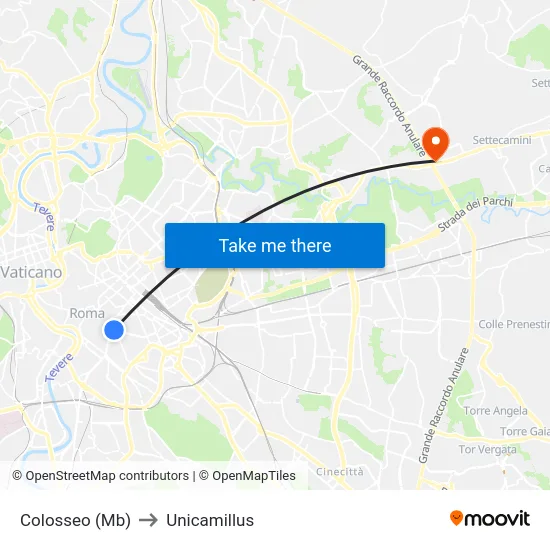 Colosseo (Mb) to Unicamillus map