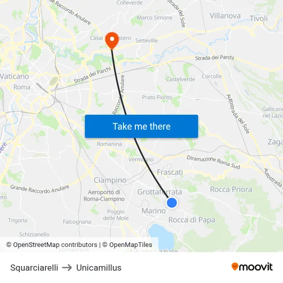 Squarciarelli to Unicamillus map