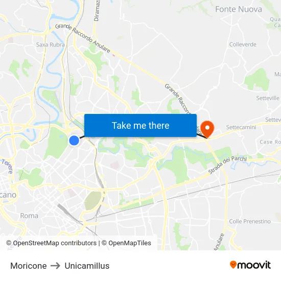 Moricone to Unicamillus map