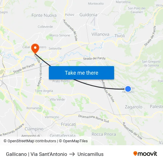 Gallicano | Saint Anthony Street to Unicamillus map