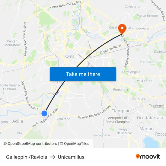 Galleppini/Raviola to Unicamillus map