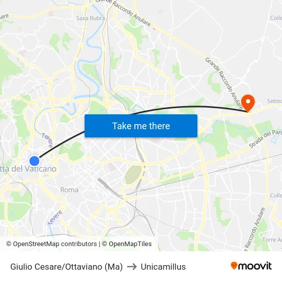 Giulio Cesare/Ottaviano (Ma) to Unicamillus map