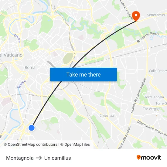 Montagnola to Unicamillus map