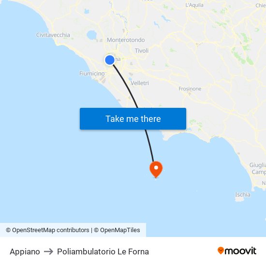 Appiano to Poliambulatorio Le Forna map