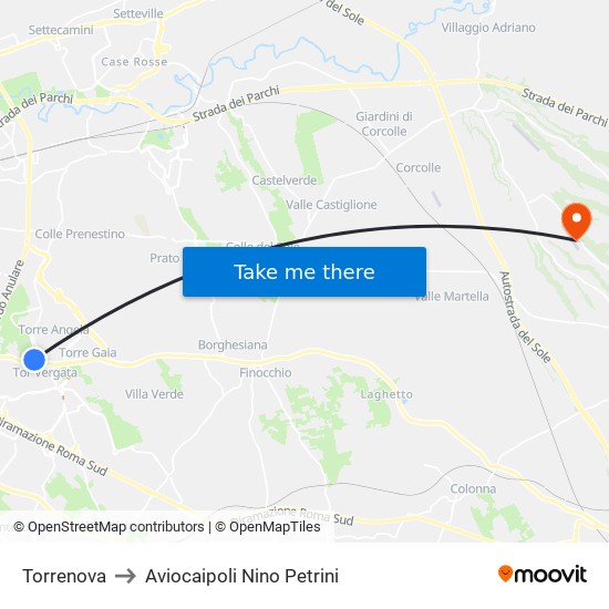 Torrenova to Aviocaipoli Nino Petrini map