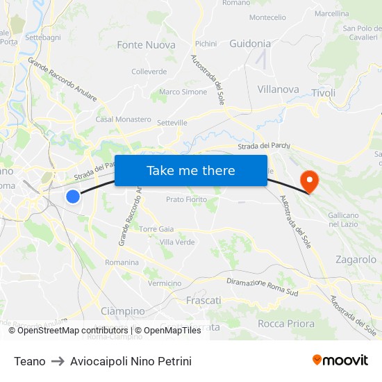 Teano to Aviocaipoli Nino Petrini map