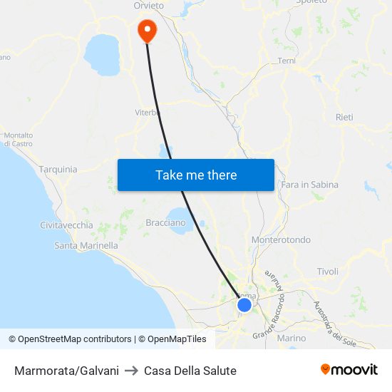Marmorata/Galvani to Casa Della Salute map