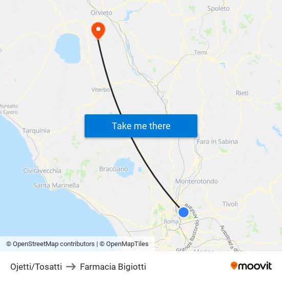 Ojetti/Tosatti to Farmacia Bigiotti map