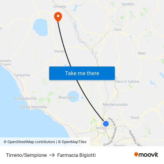 Tirreno/Sempione to Farmacia Bigiotti map