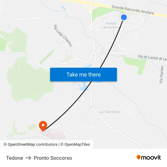 Tedone to Pronto Soccorso map