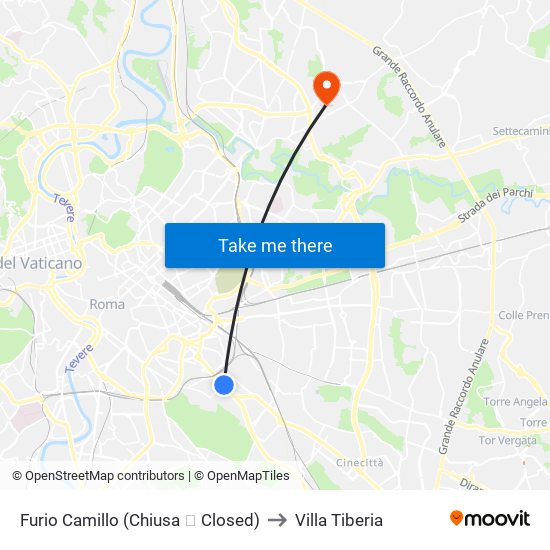 Furio Camillo (Chiusa ⛔ Closed) to Villa Tiberia map