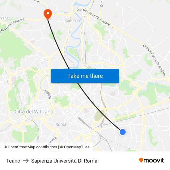 Teano to Sapienza Università Di Roma map